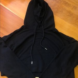 black cropped sweatshirt